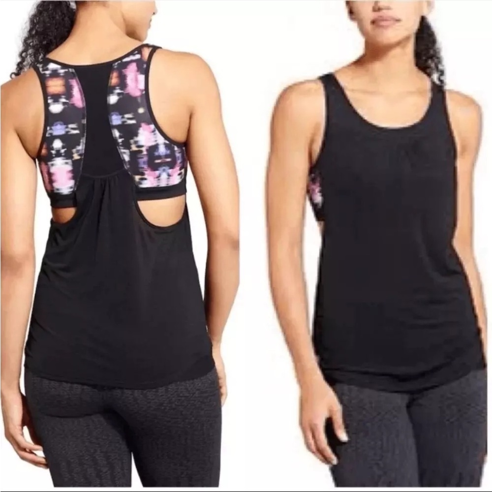 Athleta Freedom Supercharged Black  Workout Tank Top Small